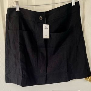 Womens Banana Republic Black Linen/Rayon Skirt - 16 - NWT